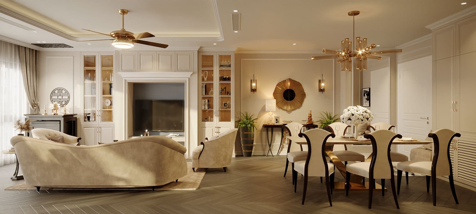 Nội thất nhà phố tân cổ điển HCM