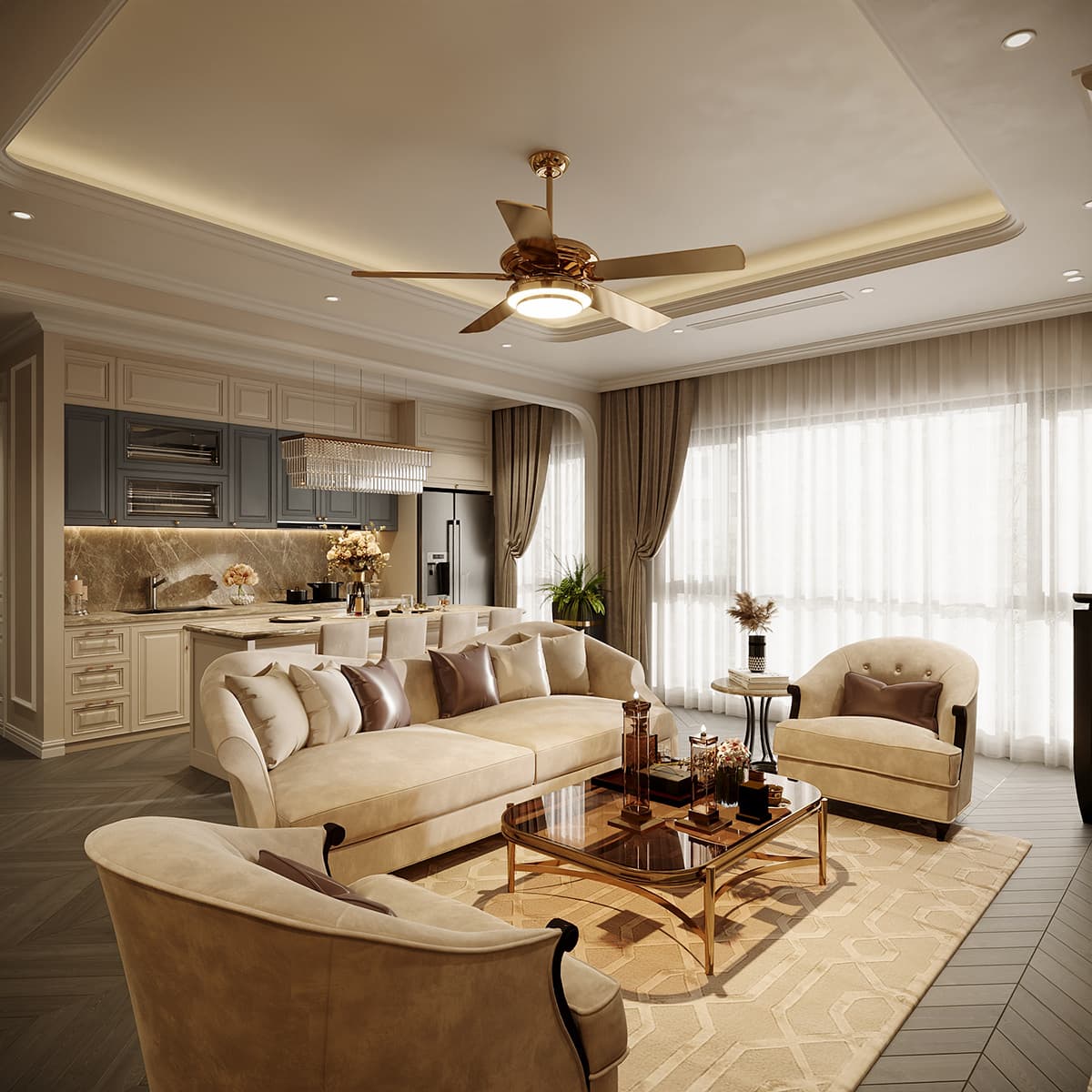 Nội thất nhà phố tân cổ điển HCM
