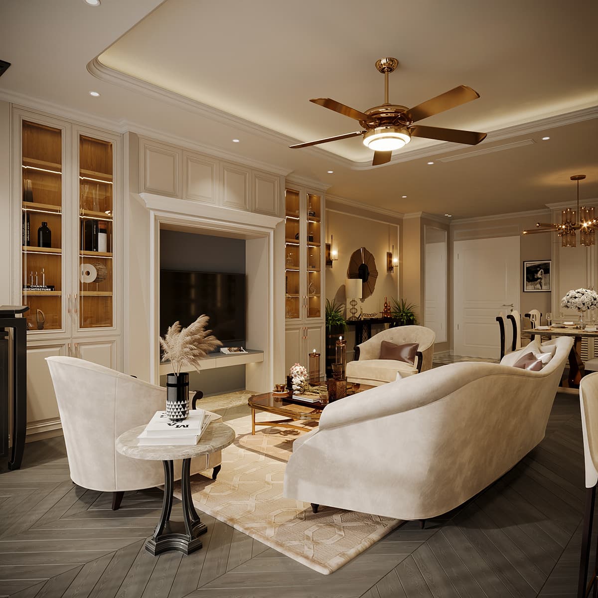 Nội thất nhà phố tân cổ điển HCM