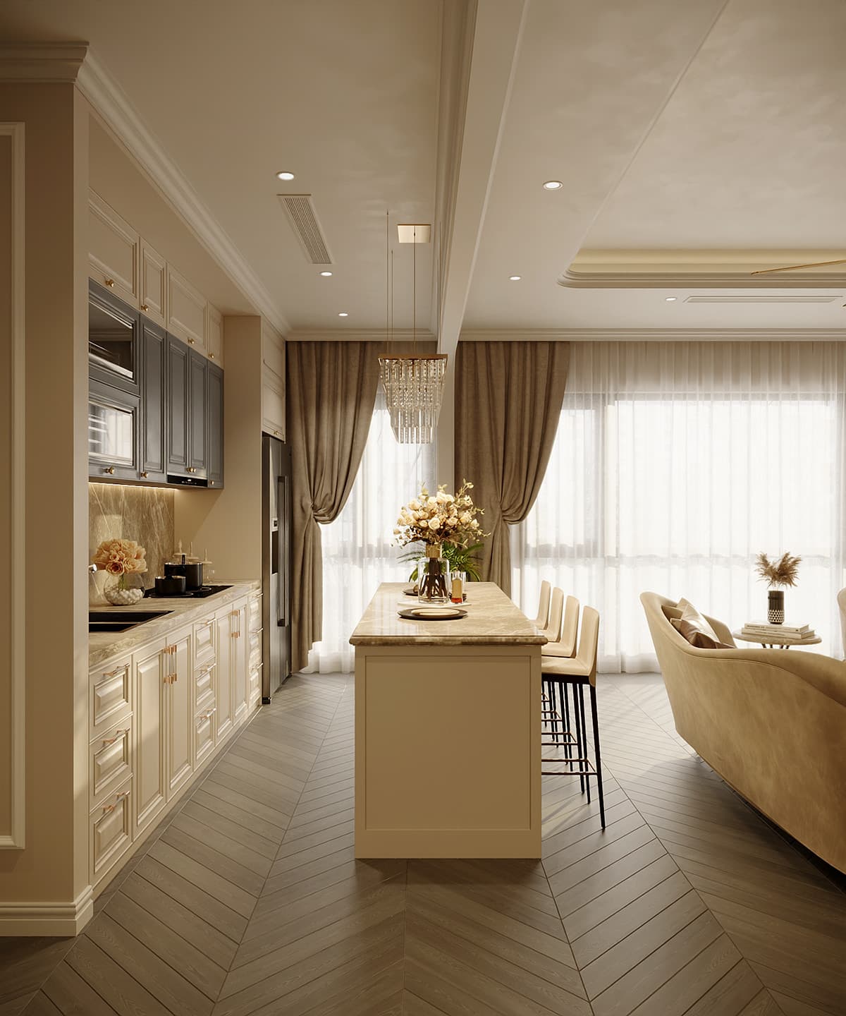 Nội thất nhà phố tân cổ điển HCM