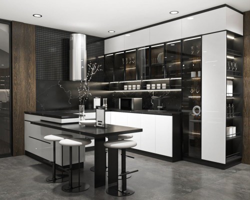Tủ bếp cánh kính hiện đại Vũng Tàu