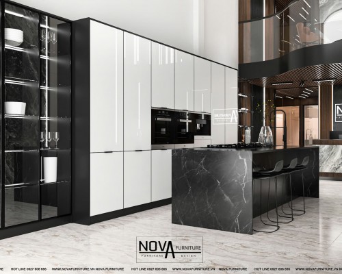 Thiết kế tủ bếp hợp kim nhôm cao cấp