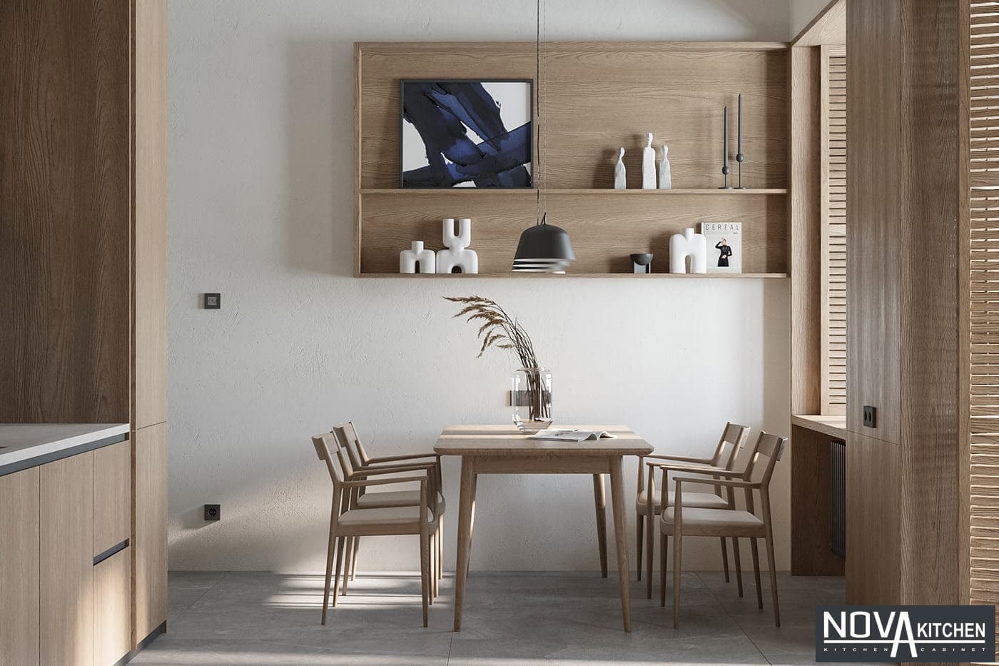 Thiết kế thi công tủ bếp MDF vân gỗ đẹp
