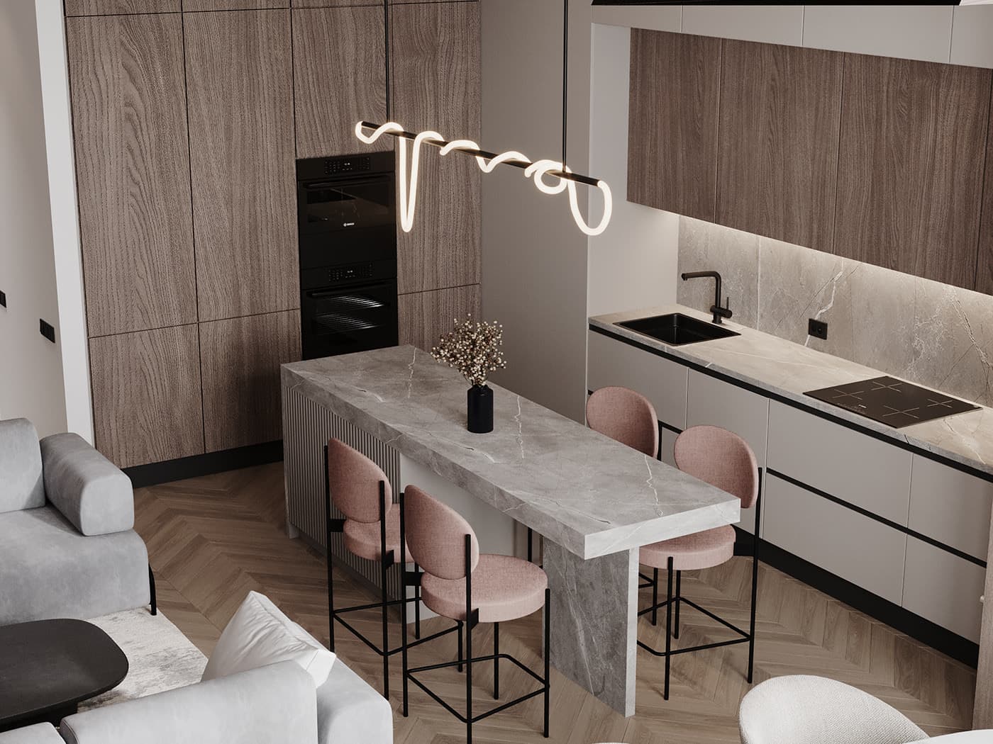 Thiết kế tủ bếp MDF đẹp theo phong cách riêng